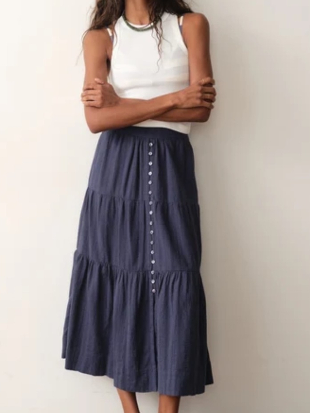 Marine Layer Lana Button-Through Skirt